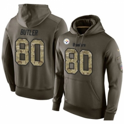 NFL Nike Pittsburgh Steelers 80 Jack Butler Green Salute To Service Mens Pullover Hoodie