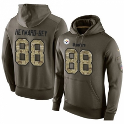 NFL Nike Pittsburgh Steelers 88 Darrius Heyward Bey Green Salute To Service Mens Pullover Hoodie