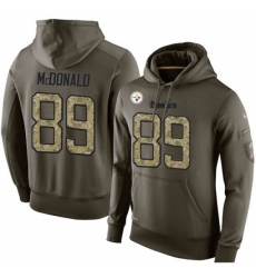 NFL Nike Pittsburgh Steelers 89 Vance McDonald Green Salute To Service Mens Pullover Hoodie