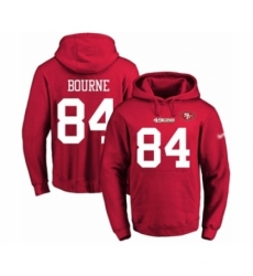 Football Mens San Francisco 49ers 84 Kendrick Bourne Red Name Number Pullover Hoodie