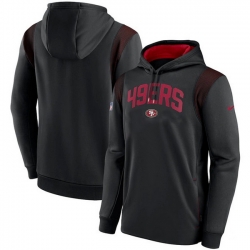 Men San Francisco 49ers Black Sideline Stack Performance Pullover Hoodie 002