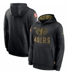 Men San Francisco 49ers Nike 2020 Salute to Service Sideline Performance Pullover Hoodie Black