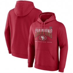 Men San Francisco 49ers Scarlet 2023 NFC Champions Hometown Pullover Hoodie