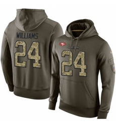 NFL Nike San Francisco 49ers 24 KWaun Williams Green Salute To Service Mens Pullover Hoodie