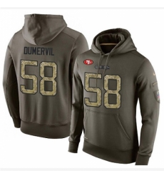 NFL Nike San Francisco 49ers 58 Elvis Dumervil Green Salute To Service Mens Pullover Hoodie