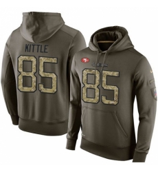 NFL Nike San Francisco 49ers 85 George Kittle Green Salute To Service Mens Pullover Hoodie