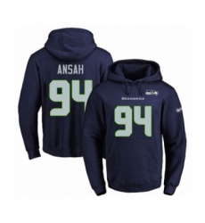 Football Mens Seattle Seahawks 94 Ezekiel Ansah Navy Blue Name Number Pullover Hoodie