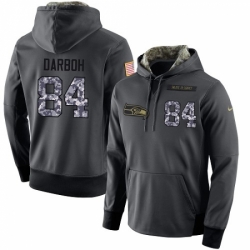 NFL Mens Nike Seattle Seahawks 84 Amara Darboh Stitched Black Anthracite Salute to Service Player Performance Hoodie