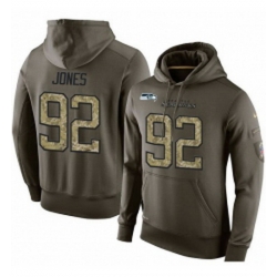 NFL Nike Seattle Seahawks 92 Nazair Jones Green Salute To Service Mens Pullover Hoodie