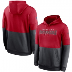 Men Tampa Bay Buccaneers Nike Sideline Impact Lockup Performance Pullover Hoodie Red Pewter