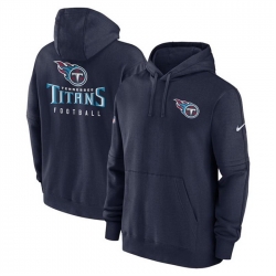 Men Tennessee Titans Navy Sideline Club Fleece Pullover Hoodie