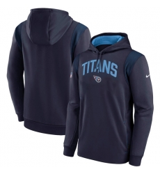 Men's Tennessee Titans Navy Sideline Stack Performance Pullover Hoodie