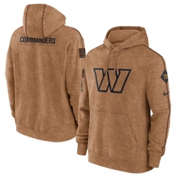 Men Washington Commanders 2023 Brown Salute To Service Pullover Hoodie