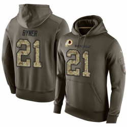 NFL Nike Washington Redskins 21 Earnest Byner Green Salute To Service Mens Pullover Hoodie