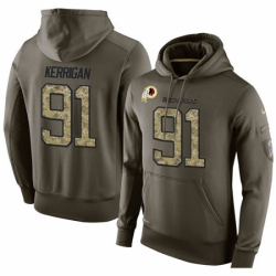 NFL Nike Washington Redskins 91 Ryan Kerrigan Green Salute To Service Mens Pullover Hoodie