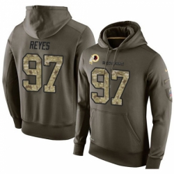 NFL Nike Washington Redskins 97 Kendall Reyes Green Salute To Service Mens Pullover Hoodie