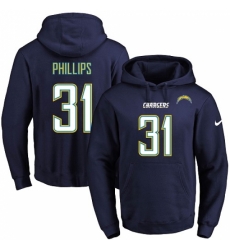 NFL Mens Nike Los Angeles Chargers 31 Adrian Phillips Navy Blue Name Number Pullover Hoodie