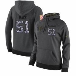 NFL Womens Nike Atlanta Falcons 51 Alex Mack Stitched Black Anthracite Salute to Service Player Performance Hoodie