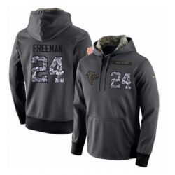 NFL Mens Nike Atlanta Falcons 24 Devonta Freeman Stitched Black Anthracite Salute to Service Player Performance Hoodie