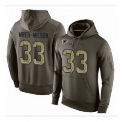 NFL Nike Atlanta Falcons 33 Blidi Wreh Wilson Green Salute To Service Mens Pullover Hoodie