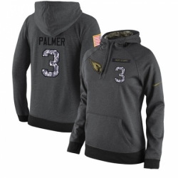 NFL Women Nike Arizona Cardinals 3 Carson Palmer Stitched Black Anthracite Salute to Service Player Performance Hoodie