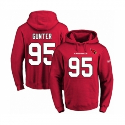 Football Mens Arizona Cardinals 95 Rodney Gunter Red Name Number Pullover Hoodie