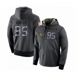 Football Mens Arizona Cardinals 95 Rodney Gunter Stitched Black Anthracite Salute to Service Player Performance Hoodie