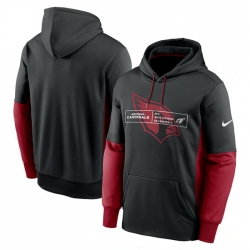 Men Arizona Cardinals Black Color Block Fleece Performance Pullover Hoodie