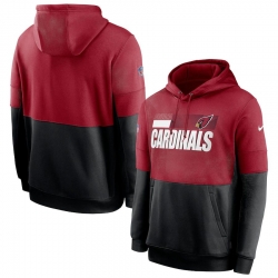 Men Arizona Cardinals Nike Sideline Impact Lockup Performance Pullover Hoodie Cardinal Black