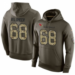 NFL Nike Arizona Cardinals 68 Jared Veldheer Green Salute To Service Men Pullover Hoodie