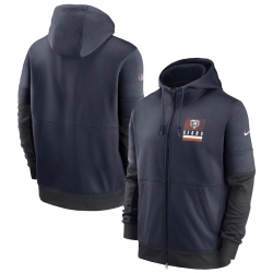 Men Chicago Bears New 2020 Nike Gray Black Fan Gear Mascot Performance Full Zip Hoodie