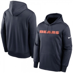 Men Chicago Bears Nike Fan Gear Wordmark Performance Pullover Hoodie Navy