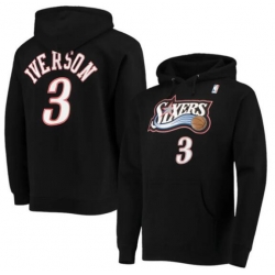 76ers Allen Iverson Black Hoodie