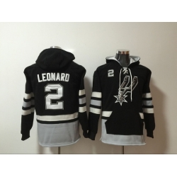 San Antonio Spurs #2 Kawhi Leonard Black Name & Number Pullover NBA Hoodie