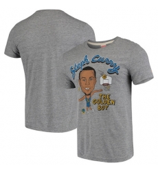 Men Golden State Warriors Stephen Curry Grey Player Graphic Tri Blend T Shirt