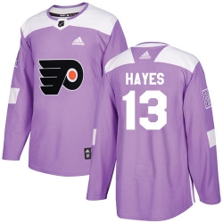 Men Philadelphia Flyers #13 Kevin Hayes Purple Authentic Fights Cancer NHL Jersey