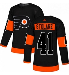 Mens Adidas Philadelphia Flyers 41 Anthony Stolarz Premier Black Alternate NHL Jersey 