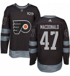 Mens Adidas Philadelphia Flyers 47 Andrew MacDonald Authentic Black 1917 2017 100th Anniversary NHL Jersey 