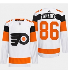 Men's Philadelphia Flyers #86 Joel Farabee White 2024 Stadium Series Stitched Jersey