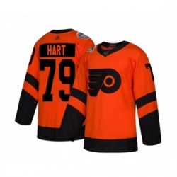 Women Philadelphia Flyers #79 Carter Hart Authentic Orange 2019 Stadium Series Hockey Jersey