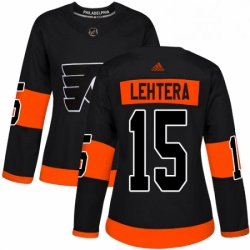 Womens Adidas Philadelphia Flyers 15 Jori Lehtera Premier Black Alternate NHL Jersey 