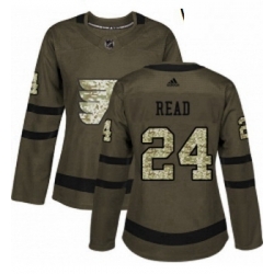 Womens Adidas Philadelphia Flyers 24 Matt Read Authentic Green Salute to Service NHL Jersey 