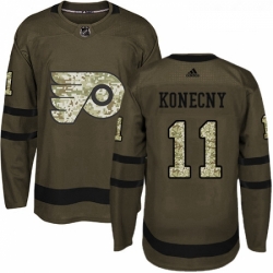 Youth Adidas Philadelphia Flyers 11 Travis Konecny Authentic Green Salute to Service NHL Jersey  Youth Adidas Philadelphia Flyers 11 Travis Konecny Authentic Green Salute to Service NHL Jersey