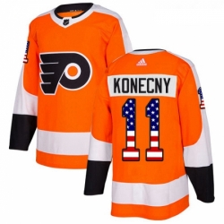 Youth Adidas Philadelphia Flyers 11 Travis Konecny Authentic Orange USA Flag Fashion NHL Jersey  Youth Adidas Philadelphia Flyers 11 Travis Konecny Authentic Orange USA Flag Fashion NHL Jersey
