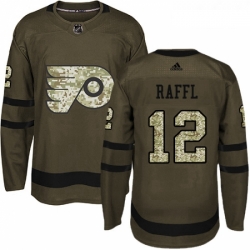 Youth Adidas Philadelphia Flyers 12 Michael Raffl Authentic Green Salute to Service NHL Jersey  Youth Adidas Philadelphia Flyers 12 Michael Raffl Authentic Green Salute to Service NHL Jersey