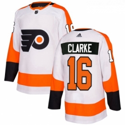 Youth Adidas Philadelphia Flyers 16 Bobby Clarke Authentic White Away NHL Jersey 