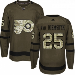 Youth Adidas Philadelphia Flyers 25 James Van Riemsdyk Premier Green Salute to Service NHL Jersey 