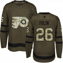 Youth Adidas Philadelphia Flyers 26 Christian Folin Premier Green Salute to Service NHL Jersey 