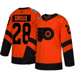 Youth Adidas Philadelphia Flyers 28 Claude Giroux Orange Authentic 2019 Stadium Series Stitched NHL Jersey 