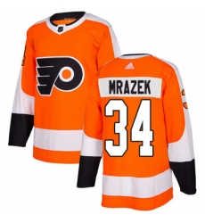 Youth Adidas Philadelphia Flyers 34 Petr Mrazek Premier Orange Home NHL Jersey 